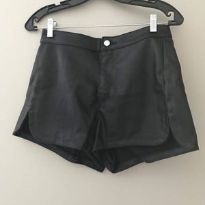 Faux leather shorts